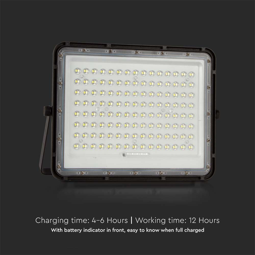 20W Solarny naświetlacz LED z czujnikiem zmierzchu / Panel z przewodem: 3m / Pilot / Bateria 16000mAh/ Barwa:4000K / Obudowa: Czarna