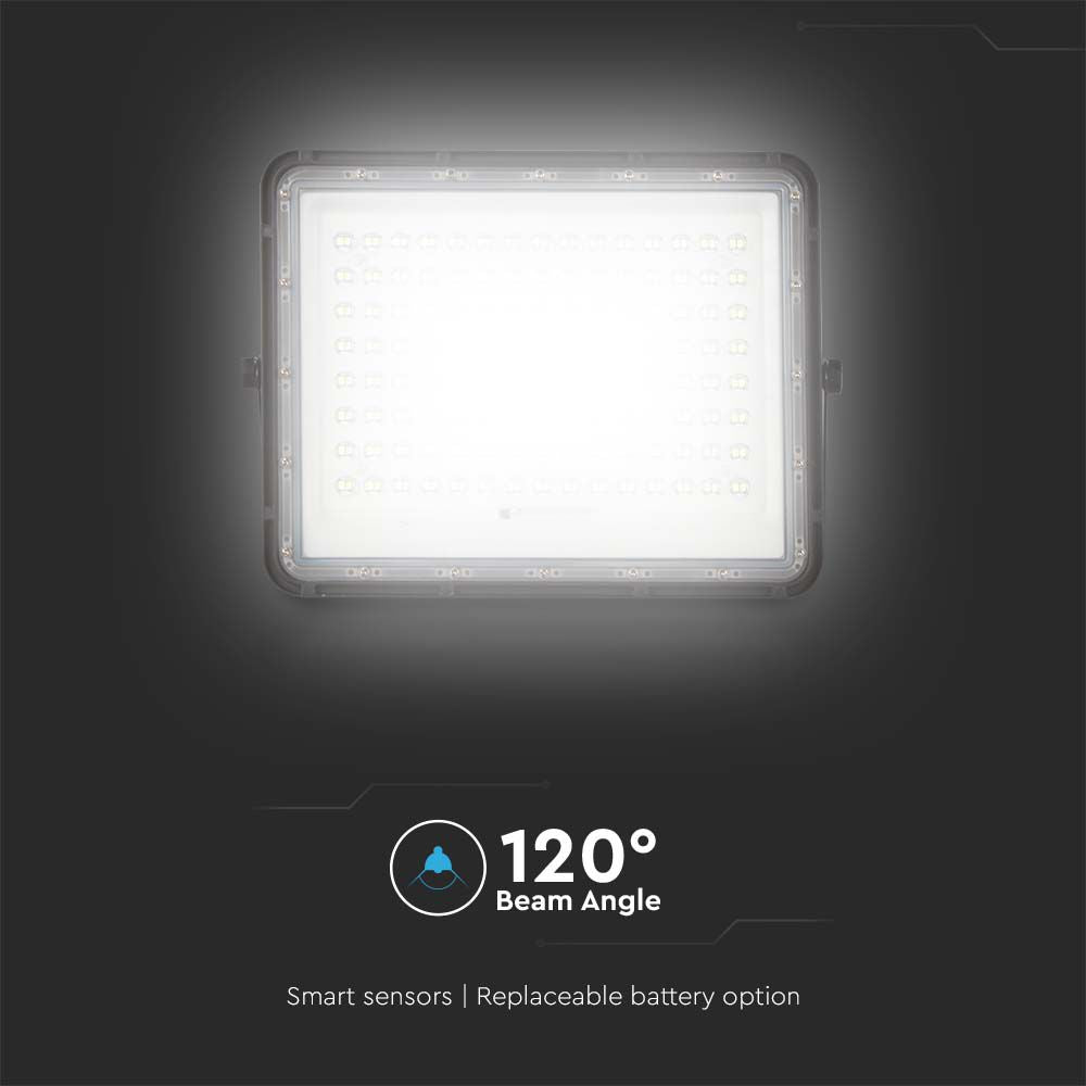 20W Solarny naświetlacz LED z czujnikiem zmierzchu / Panel z przewodem: 3m / Pilot / Bateria 16000mAh/ Barwa:4000K / Obudowa: Czarna
