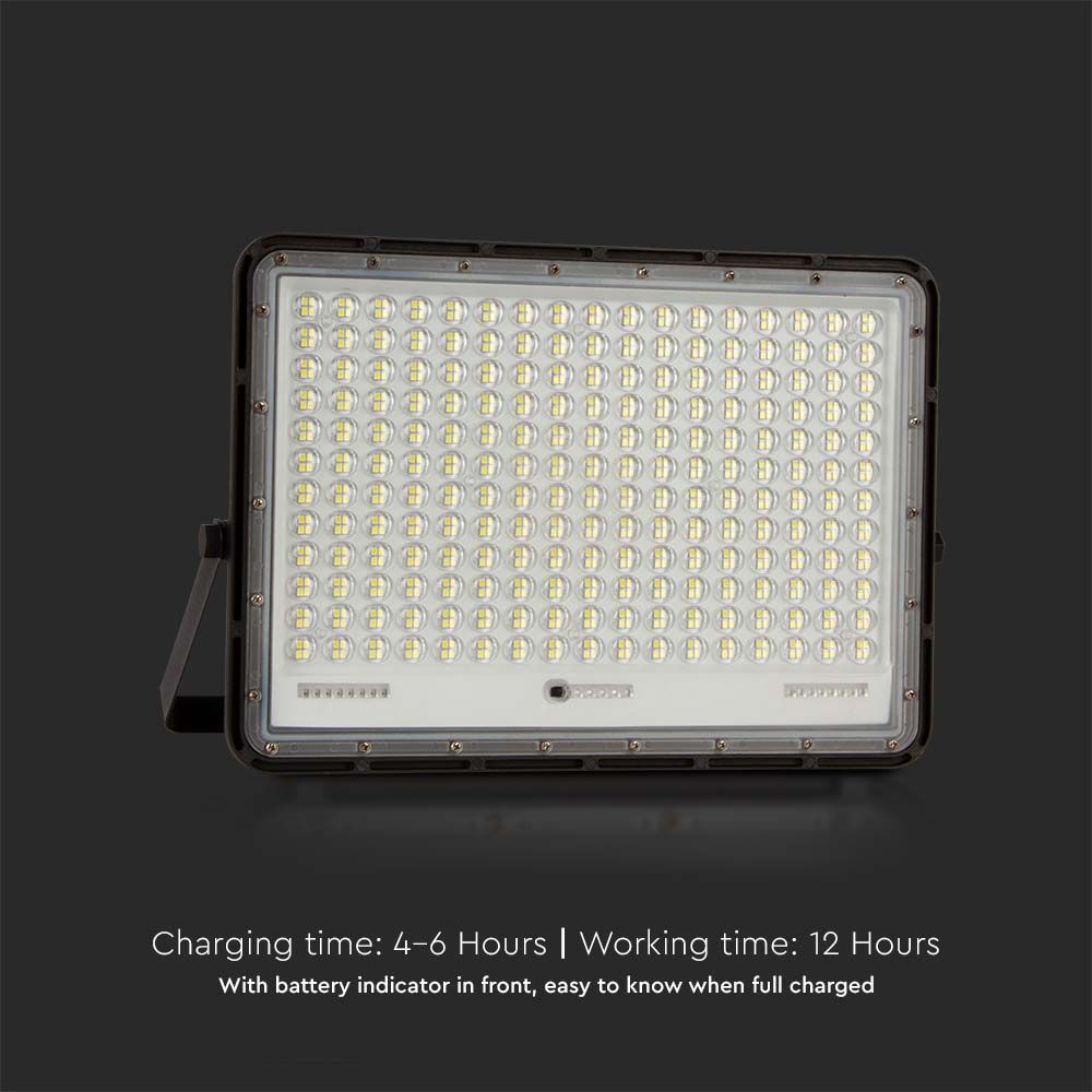 30W Solarny naświetlacz LED z czujnikiem zmierzchu / Panel z przewodem: 3m / Pilot / Bateria 20000mAh/ Barwa:6400K / Obudowa: Czarna