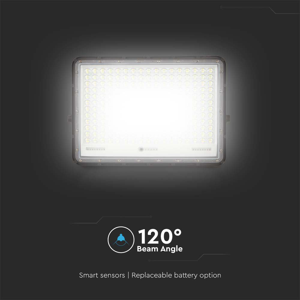 30W Solarny naświetlacz LED z czujnikiem zmierzchu / Panel z przewodem: 3m / Pilot / Bateria 20000mAh/ Barwa:4000K / Obudowa: Czarna