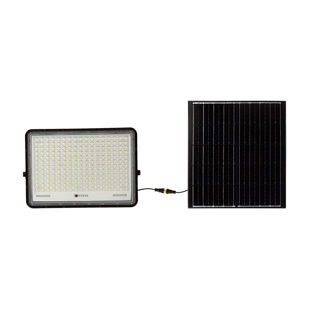 30W Solarny naświetlacz LED z czujnikiem zmierzchu / Panel z przewodem: 3m / Pilot / Bateria 20000mAh/ Barwa:4000K / Obudowa: Czarna