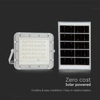 6W Solarny naświetlacz LED z czujnikiem zmierzchu / Panel z przewodem: 3m / Pilot / Bateria 5000mAh/ Barwa:4000K / Obudowa: Biała