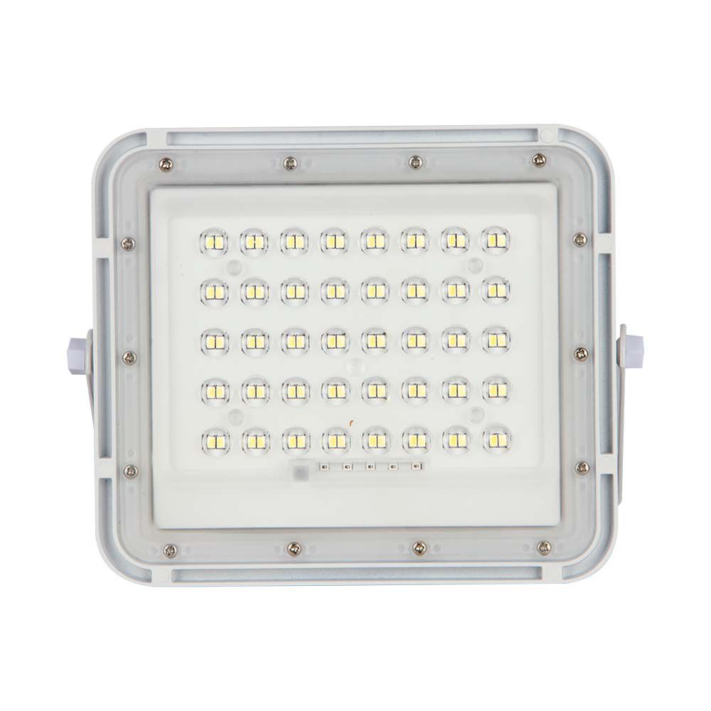 6W Solarny naświetlacz LED z czujnikiem zmierzchu / Panel z przewodem: 3m / Pilot / Bateria 5000mAh/ Barwa:6400K / Obudowa: Biała