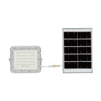 6W Solarny naświetlacz LED z czujnikiem zmierzchu / Panel z przewodem: 3m / Pilot / Bateria 5000mAh/ Barwa:6400K / Obudowa: Biała