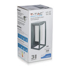 2W Lampa ścienna LED solarna / Chip SAMSUNG / Barwa:3000K / Obudowa: Szara
