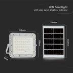 10W Solarny naświetlacz LED z czujnikiem zmierzchu / Panel z przewodem: 3m / Pilot / Bateria 6000mAh/ Barwa:6400K / Obudowa: Biała