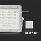 10W Solarny naświetlacz LED z czujnikiem zmierzchu / Panel z przewodem: 3m / Pilot / Bateria 6000mAh/ Barwa:6400K / Obudowa: Biała