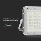 10W Solarny naświetlacz LED z czujnikiem zmierzchu / Panel z przewodem: 3m / Pilot / Bateria 6000mAh/ Barwa:4000K / Obudowa: Biała