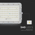 15W Solarny naświetlacz LED z czujnikiem zmierzchu / Panel z przewodem: 3m / Pilot / Bateria 12000mAh/ Barwa:6400K / Obudowa: Biała
