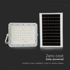 15W Solarny naświetlacz LED z czujnikiem zmierzchu / Panel z przewodem: 3m / Pilot / Bateria 12000mAh/ Barwa:6400K / Obudowa: Biała
