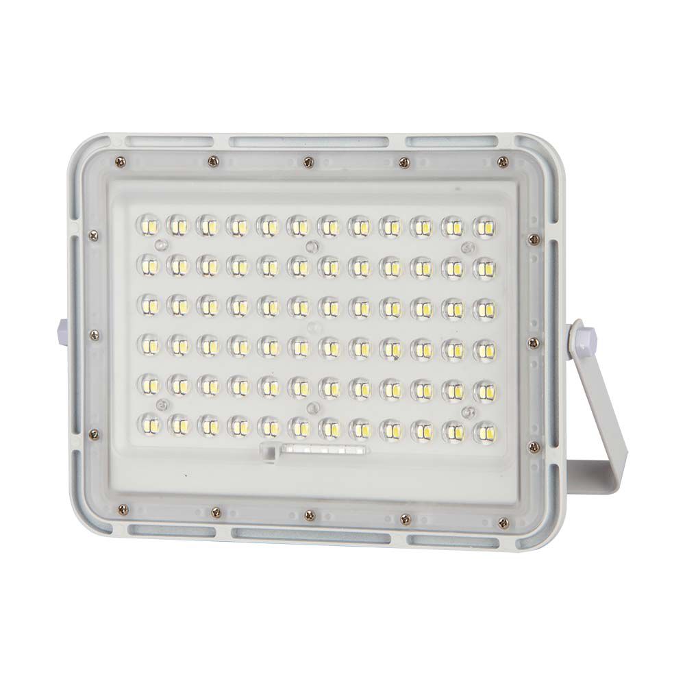 15W Solarny naświetlacz LED z czujnikiem zmierzchu / Panel z przewodem: 3m / Pilot / Bateria 12000mAh/ Barwa:6400K / Obudowa: Biała