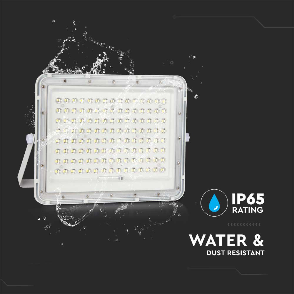 20W Solarny naświetlacz LED z czujnikiem zmierzchu / Panel z przewodem: 3m / Pilot / Bateria 16000mAh/ Barwa:6400K / Obudowa: Biała