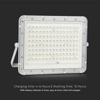 20W Solarny naświetlacz LED z czujnikiem zmierzchu / Panel z przewodem: 3m / Pilot / Bateria 16000mAh/ Barwa:4000K / Obudowa: Biała