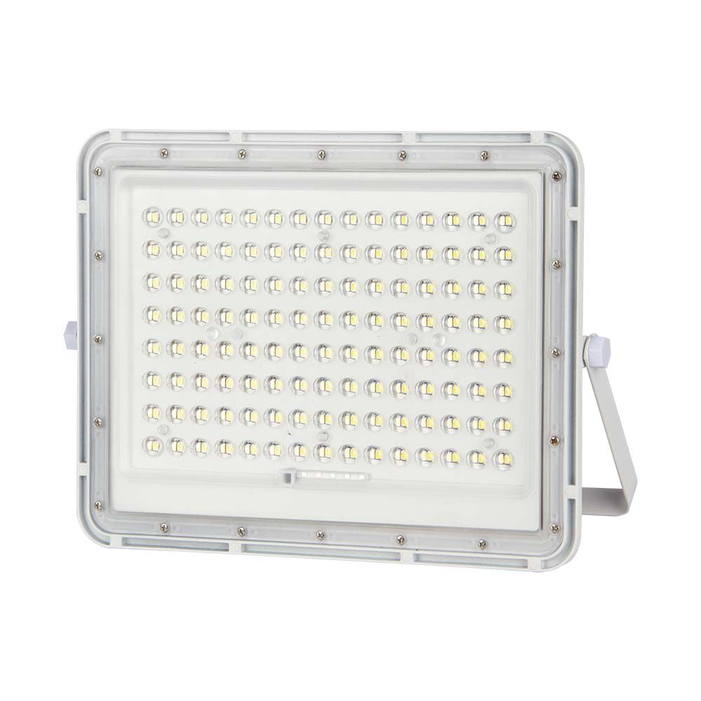20W Solarny naświetlacz LED z czujnikiem zmierzchu / Panel z przewodem: 3m / Pilot / Bateria 16000mAh/ Barwa:6400K / Obudowa: Biała