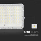 30W Solarny naświetlacz LED z czujnikiem zmierzchu / Panel z przewodem: 3m / Pilot / Bateria 20000mAh/ Barwa:4000K / Obudowa: Biała