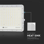 30W Solarny naświetlacz LED z czujnikiem zmierzchu / Panel z przewodem: 3m / Pilot / Bateria 20000mAh/ Barwa:6400K / Obudowa: Biała