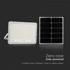 30W Solarny naświetlacz LED z czujnikiem zmierzchu / Panel z przewodem: 3m / Pilot / Bateria 20000mAh/ Barwa:4000K / Obudowa: Biała