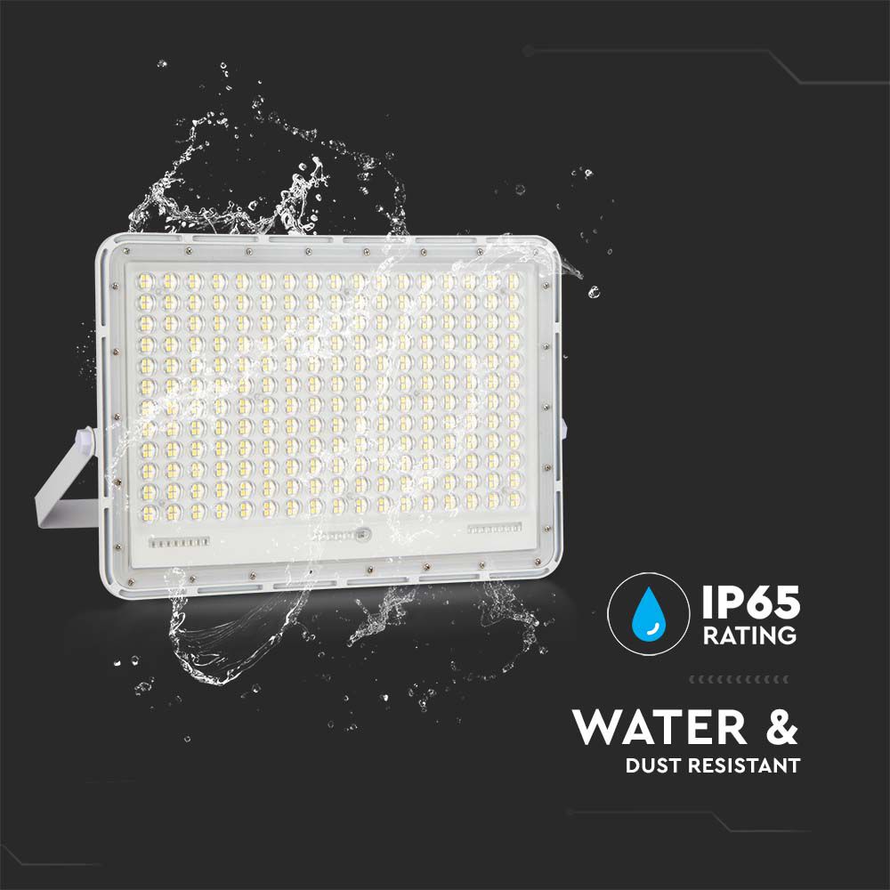 30W Solarny naświetlacz LED z czujnikiem zmierzchu / Panel z przewodem: 3m / Pilot / Bateria 20000mAh/ Barwa:6400K / Obudowa: Biała