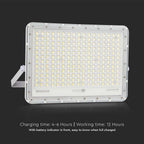 30W Solarny naświetlacz LED z czujnikiem zmierzchu / Panel z przewodem: 3m / Pilot / Bateria 20000mAh/ Barwa:6400K / Obudowa: Biała