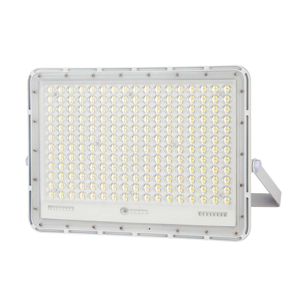 30W Solarny naświetlacz LED z czujnikiem zmierzchu / Panel z przewodem: 3m / Pilot / Bateria 20000mAh/ Barwa:4000K / Obudowa: Biała