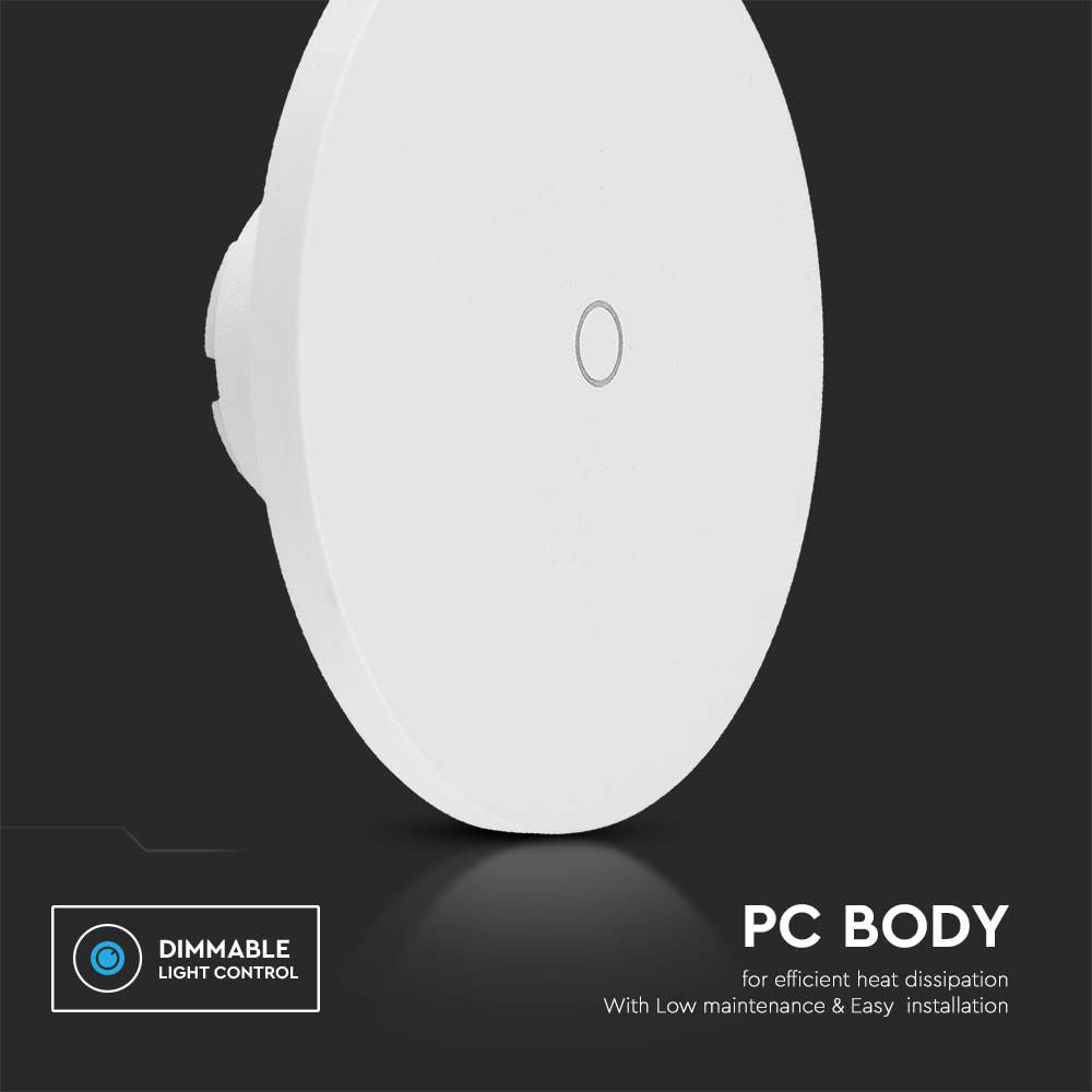 12W Kinkiet LED / Barwa:3w1 / Okrągły / Biały / Ściemniany