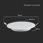 3W Panel LED Podtynkowy / Chip SAMSUNG / 5 Lat gwarancji / Barwa:3000K / Kształt: Okrągła / Biały