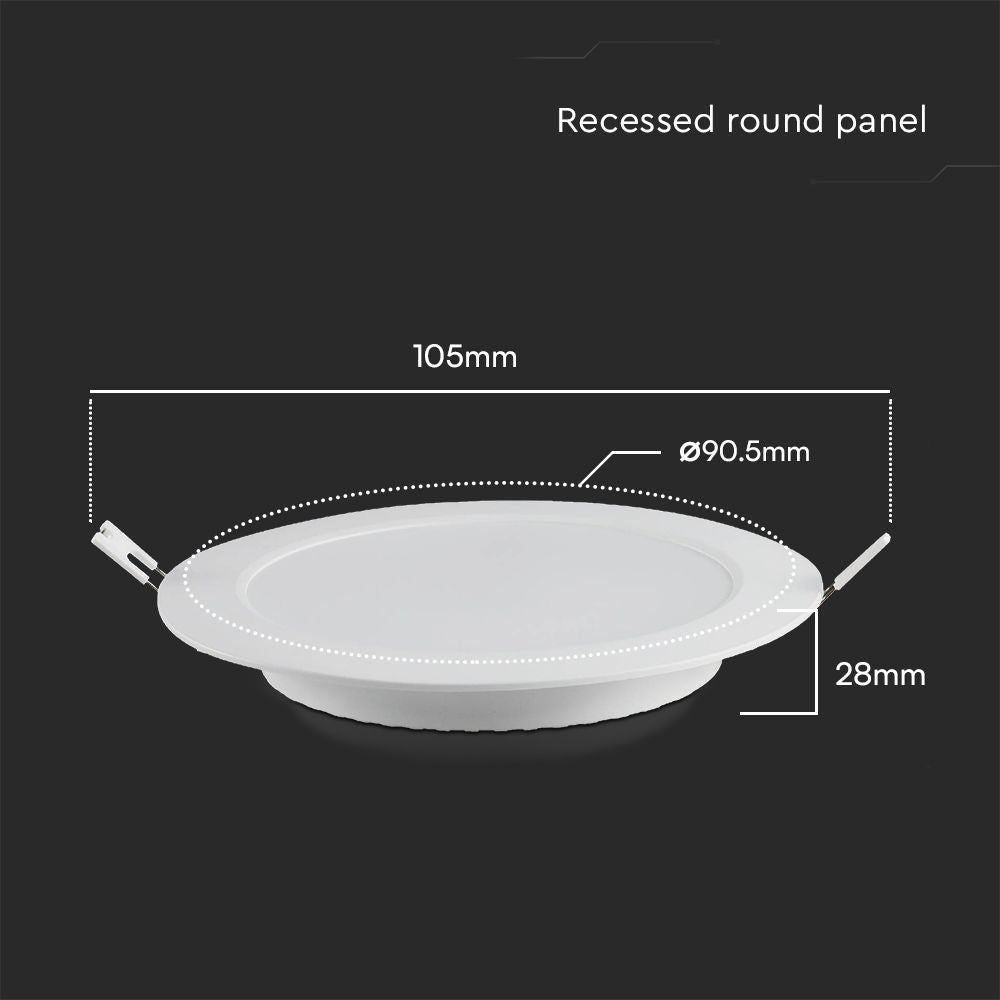 3W Panel LED Podtynkowy / Chip SAMSUNG / 5 Lat gwarancji / Barwa:4000K / Kształt: Okrągła / Biały