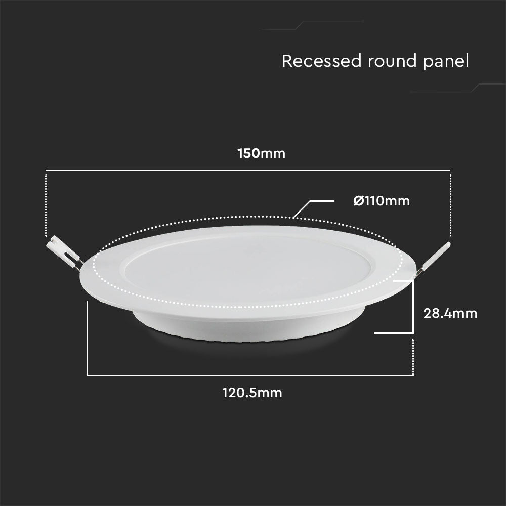 6W Panel LED Podtynkowy / Barwa:4000K / Okrągła / Biały
