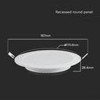 12W Panel LED Podtynkowy / Chip SAMSUNG / 5 Lat gwarancji / Barwa:3000K / Kształt: Okrągła / Biały