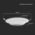 18W Panel LED Podtynkowy / Chip SAMSUNG / 5 Lat gwarancji / Barwa:6500K / Kształt: Okrągła / Biały