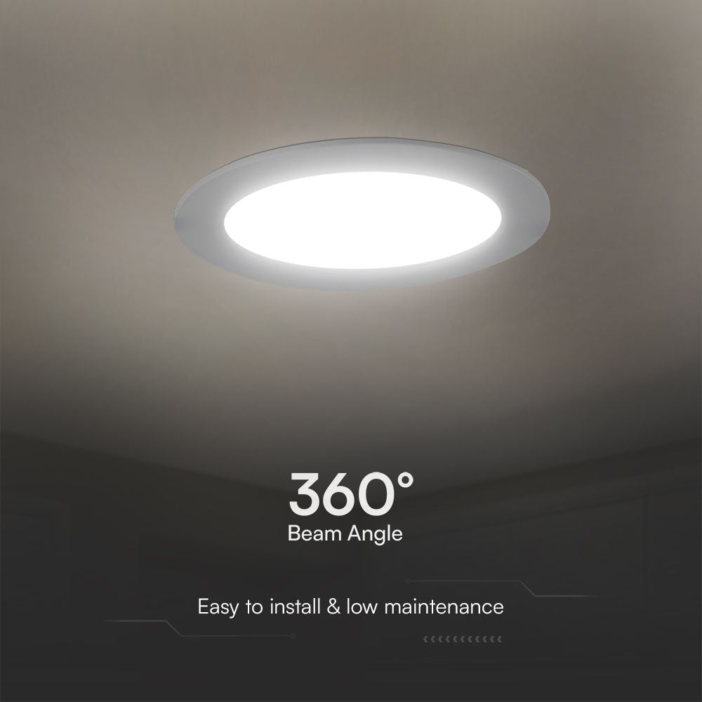 18W Panel LED Podtynkowy / Chip SAMSUNG / 5 Lat gwarancji / Barwa:6500K / Kształt: Okrągła / Biały