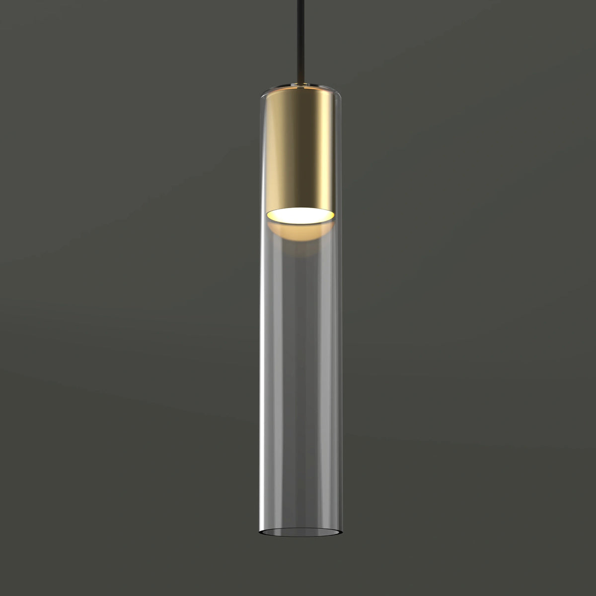 Nowodvorski Lampa wisząca CYLINDER L 10W only LED 50/60Hz - Szkło - Transparentny 7867 - lampa włączona