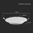 24W Panel LED Podtynkowy / Chip SAMSUNG / 5 Lat gwarancji / Barwa:4000K / Kształt: Okrągły / Biały