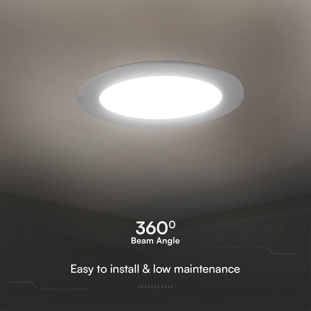 24W Panel LED Podtynkowy / Chip SAMSUNG / 5 Lat gwarancji / Barwa:4000K / Kształt: Okrągły / Biały