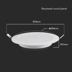 24W Panel LED Podtynkowy / Chip SAMSUNG / 5 Lat gwarancji / Barwa:3000K / Kształt: Okrągły / Biały
