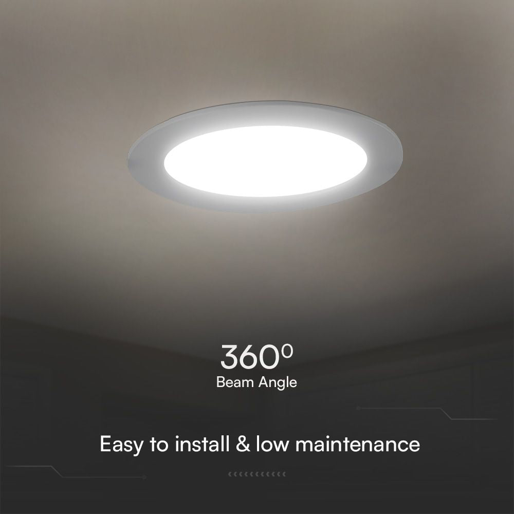 24W Panel LED Podtynkowy / Chip SAMSUNG / 5 Lat gwarancji / Barwa:3000K / Kształt: Okrągły / Biały