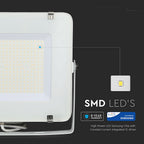 200W Naświetlacz LED SMD / Chip SAMSUNG / Barwa:6400K / Obudowa: Biała / Wydajność: 120lm/w