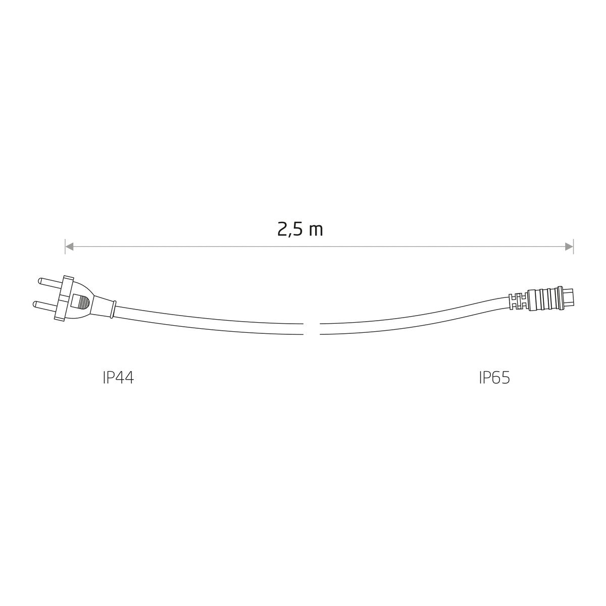 Nowodvorski POWER CORD FOR FESTOON LIGHTS - Przewód gumowy - Czarny 7871