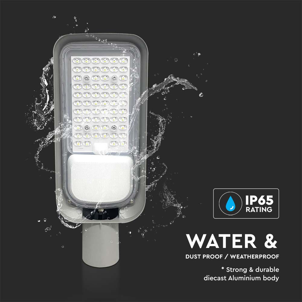 30W Lampa uliczna LED / Barwa: 6500K / Obudowa: Szara