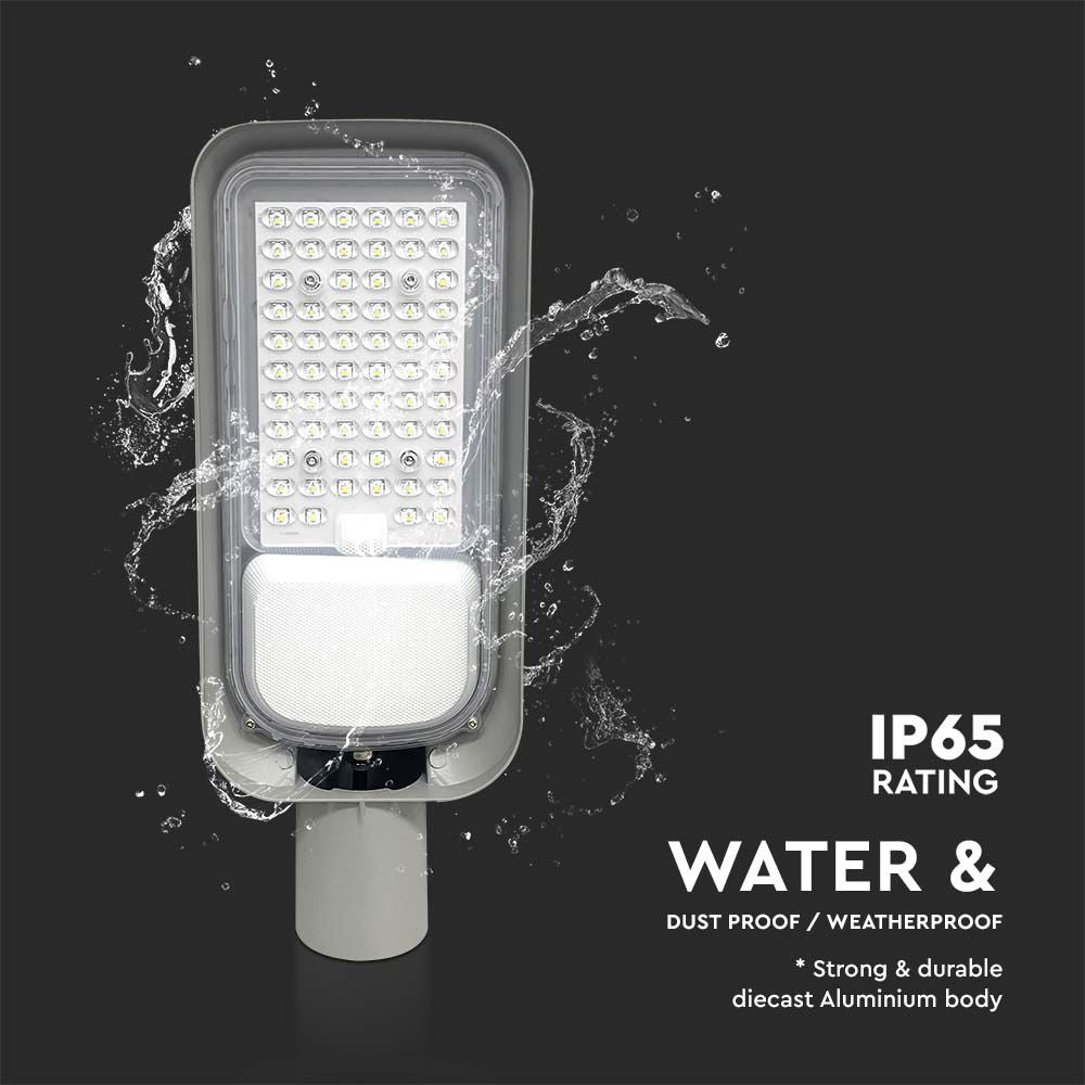 50W Lampa uliczna LED / Barwa: 6500K / Obudowa: Szara