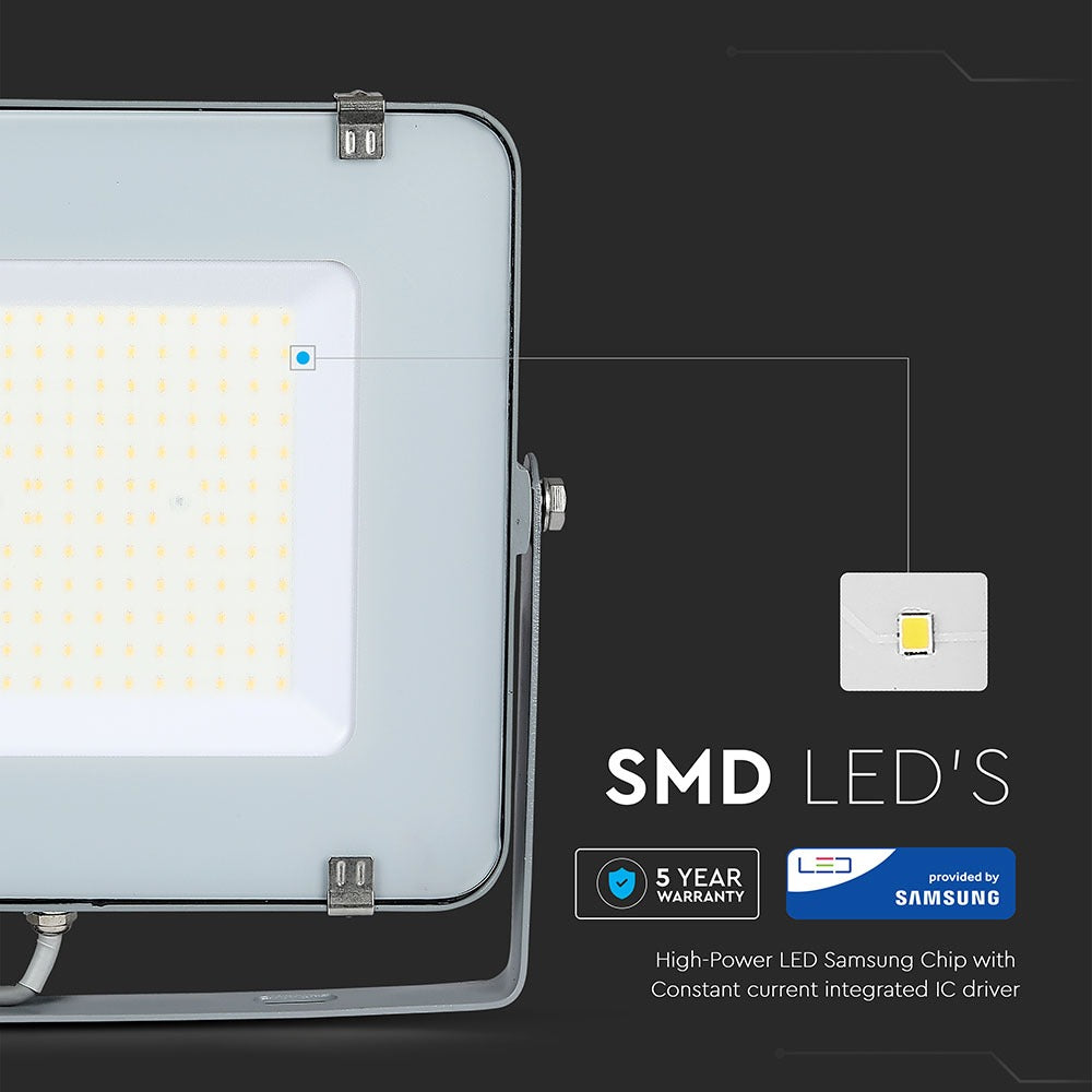 200W Naświetlacz LED SMD / Chip SAMSUNG / Barwa:4000K / Obudowa: Szara / Wydajność: 120lm/w