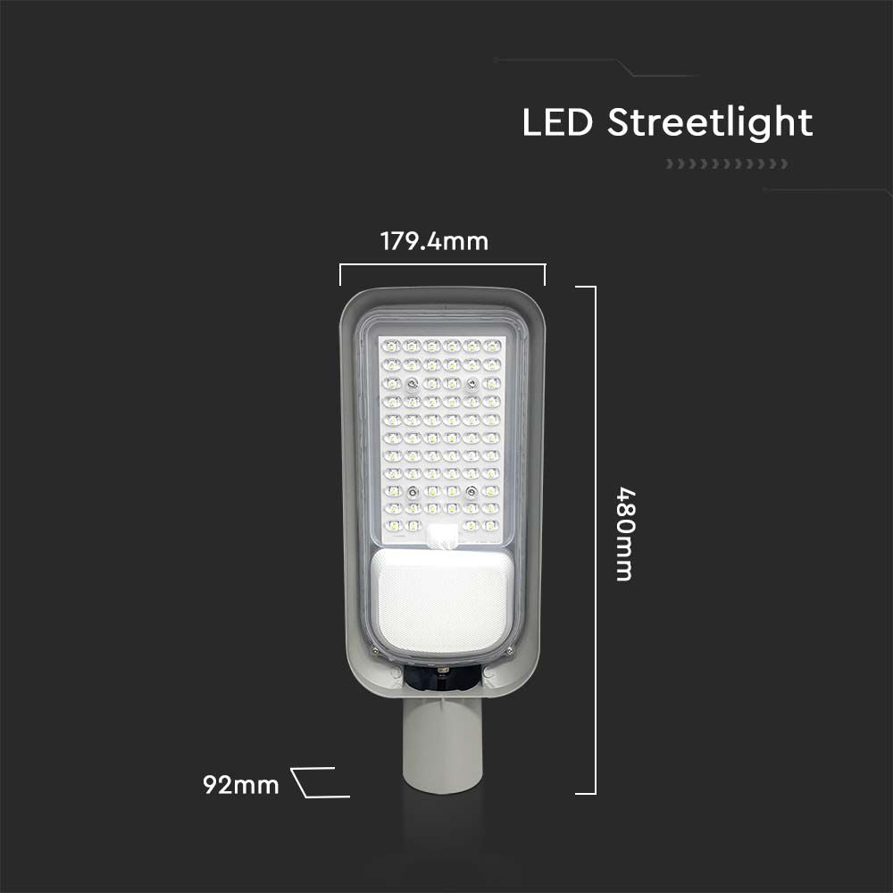 100W Lampa uliczna LED / Barwa: 6500K / Obudowa: Szara