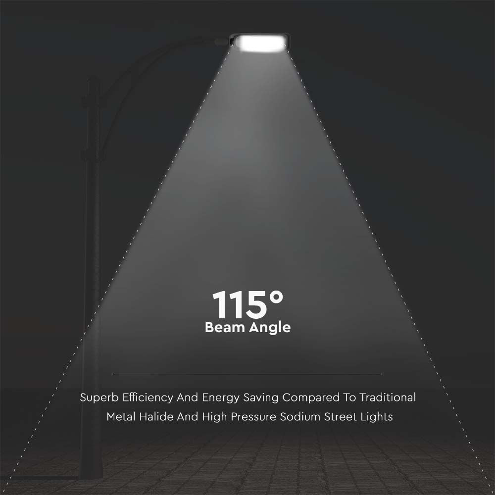 100W Lampa uliczna LED / Barwa: 4000K / Obudowa: Szara