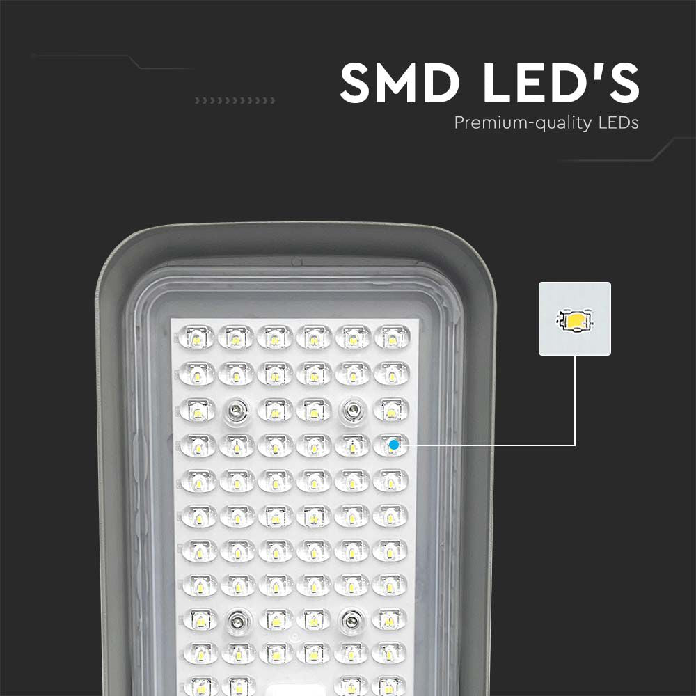 100W Lampa uliczna LED / Barwa: 6500K / Obudowa: Szara