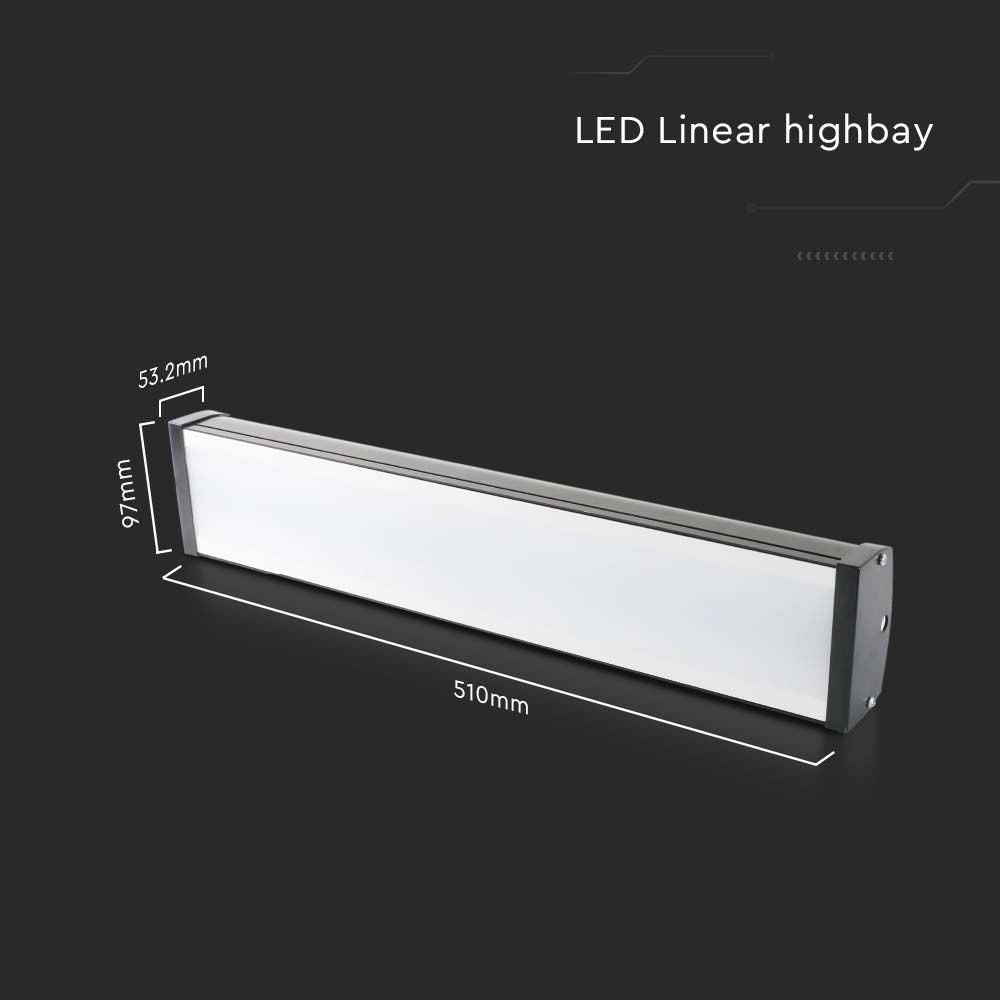 100W Liniowa Oprawa Highbay LED / Barwa: 6500K / Obudowa: Czarna