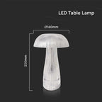 Lampka nocna LED zasilana bateryjnie / Wysokość:25cm / Bateria 1800mAh / Ściemnianie przez dotyk / Barwa:3w1 / Obudowa: Transparentna