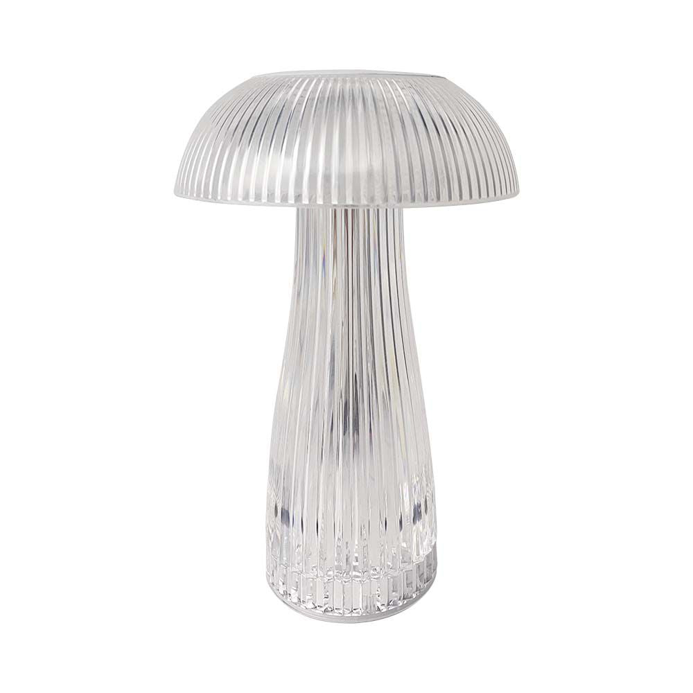 Lampka nocna LED zasilana bateryjnie / Wysokość:25cm / Bateria 1800mAh / Ściemnianie przez dotyk / Barwa:3w1 / Obudowa: Transparentna