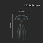 Lampka nocna LED zasilana bateryjnie / Wysokość:22cm / Bateria 1800mAh / Ściemnianie przez dotyk / Barwa:3w1 / Obudowa: Czarna