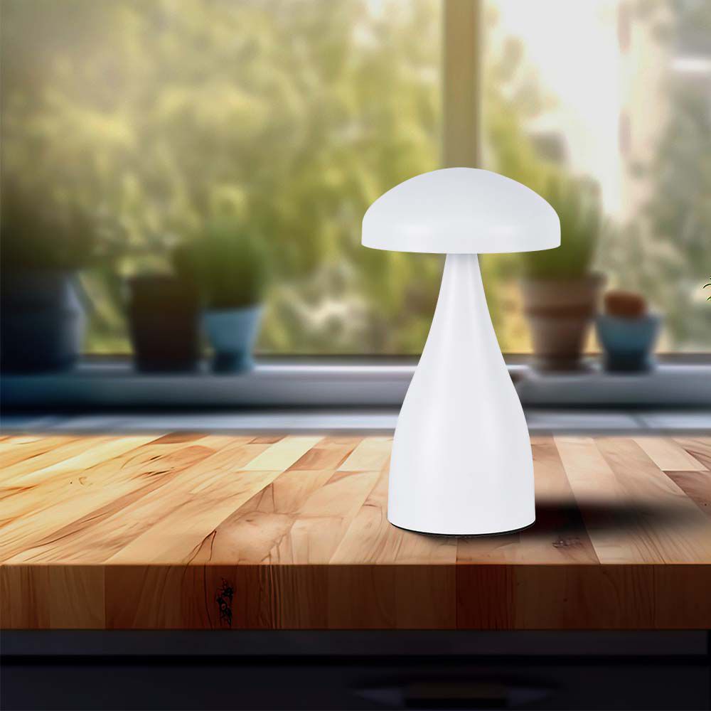 Lampka nocna LED zasilana bateryjnie / Wysokość:22cm / Bateria 1800mAh / Ściemnianie przez dotyk / Barwa:3w1 / Obudowa: Biała