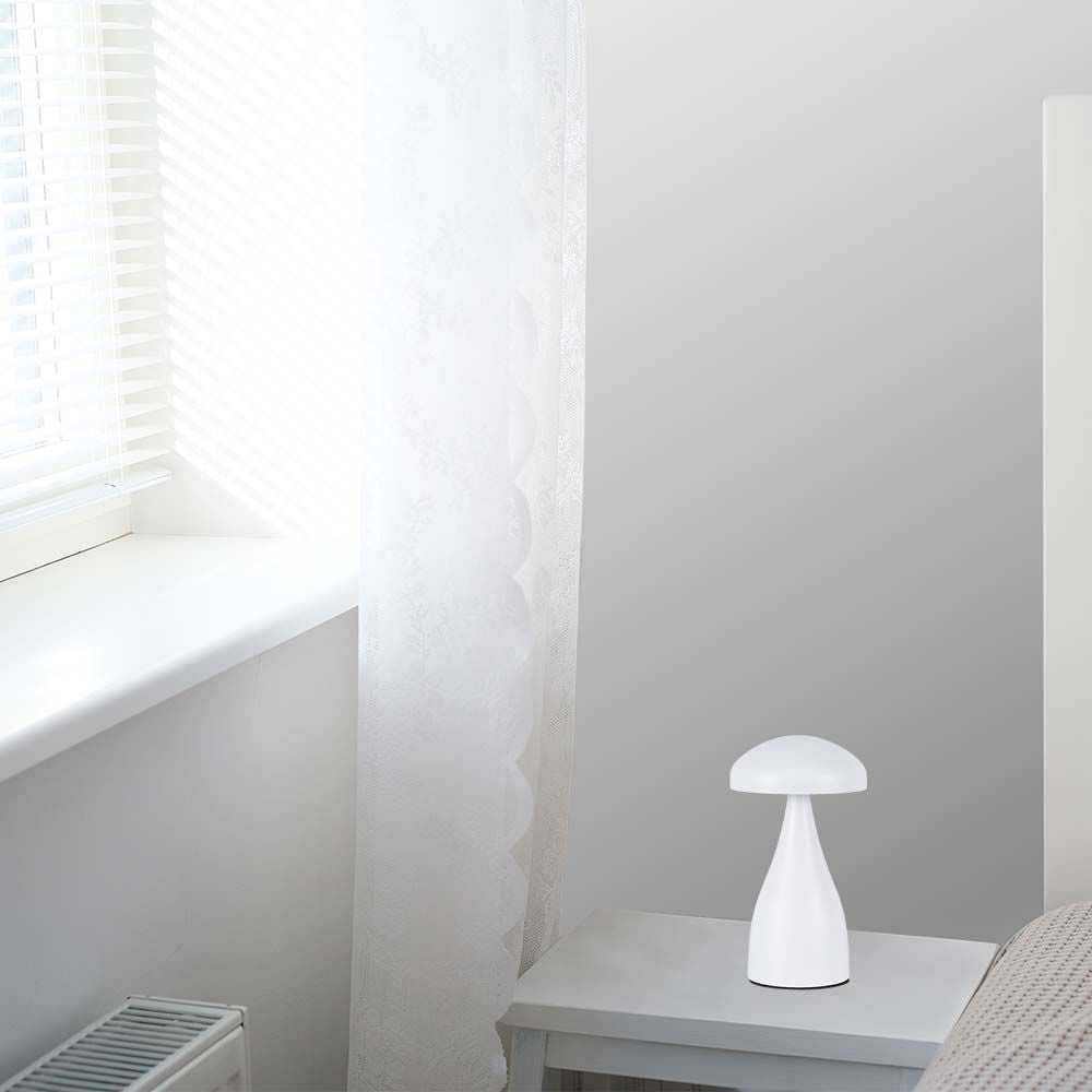 Lampka nocna LED zasilana bateryjnie / Wysokość:22cm / Bateria 1800mAh / Ściemnianie przez dotyk / Barwa:3w1 / Obudowa: Biała